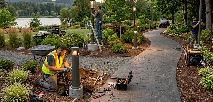 Landscape Post, Pole, and Bollard Lighting Installation in Powder Springs